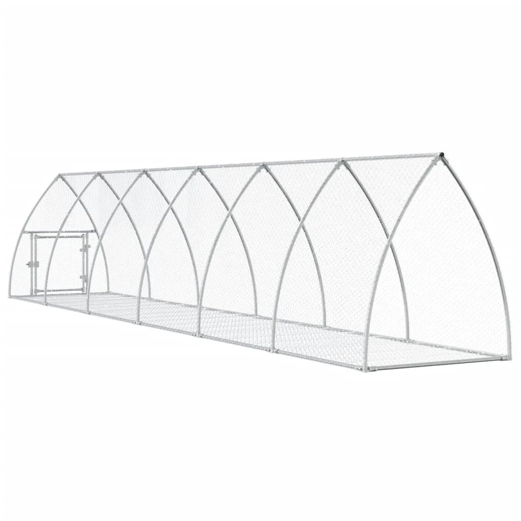 Gabbia per conigli in argento 600 x 105 x 120 cm in acciaio zincato Argento 02_0041698