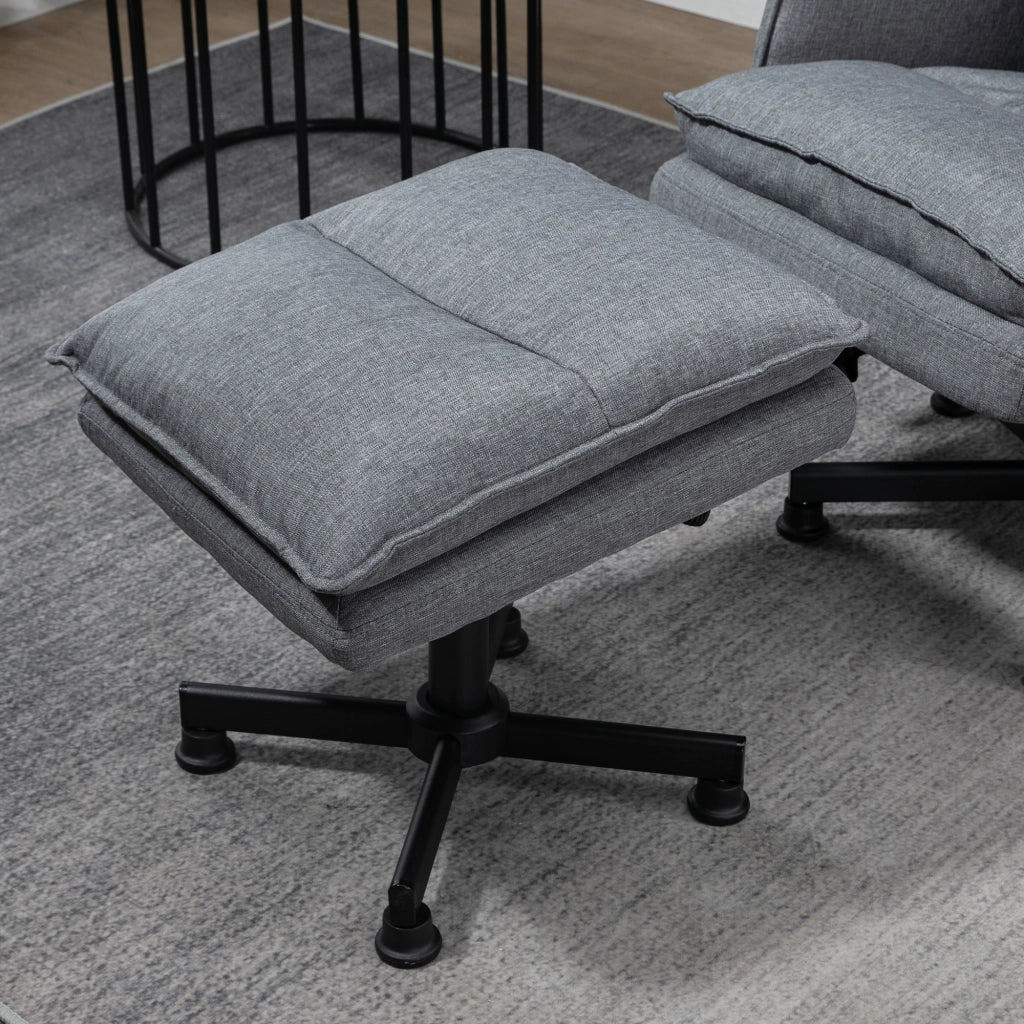 Poltrona relax elettrica massaggiante con poggiapiedi e telecomando tessuto grigio ¨C Xylo ¨C 78x93x99 cm