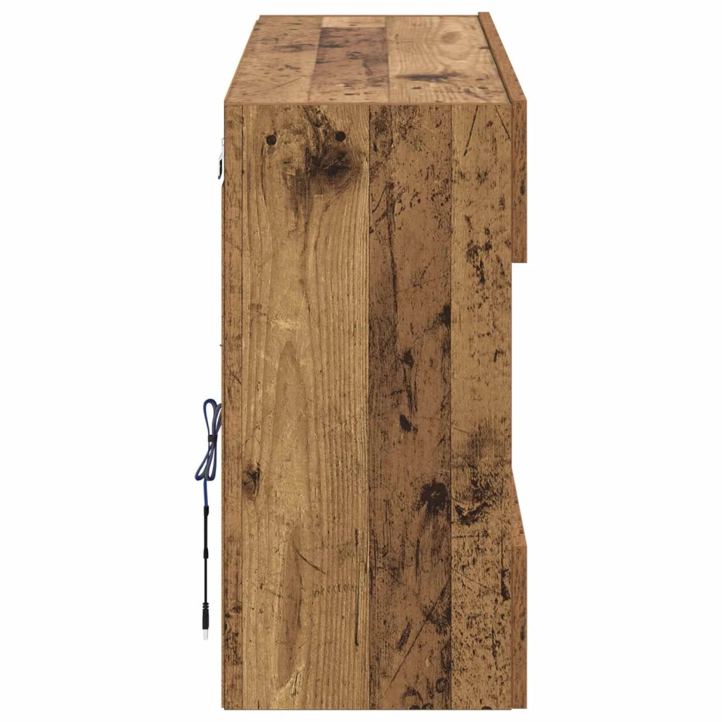 Mobile TV da parete con LED-Credenza per TV sospesa Legno vecchio 98,5 x 30 x 60,5 cm