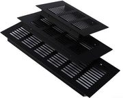 Ventilatoretti in Alluminio - Nera - Reticolo di Ventilazione - Valvola di Scarico - Reticolo per Scopa - 150 x 250 mm - Resistente alla Corrosione
