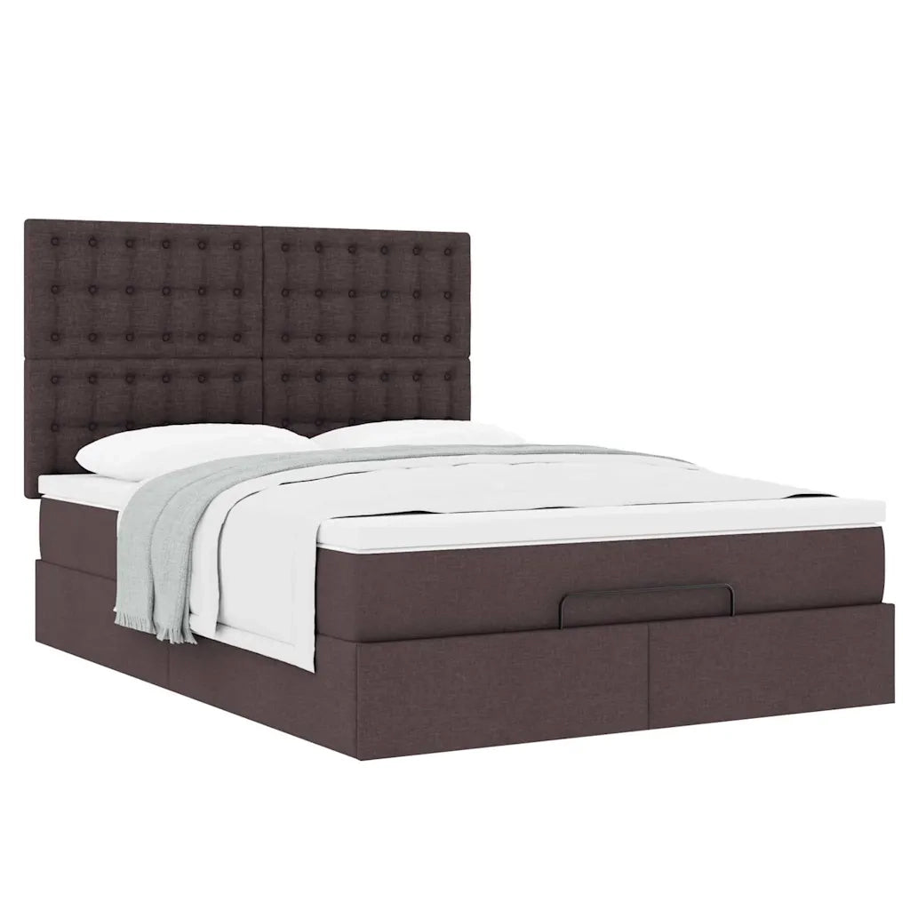 vidaXL Struttura Letto Pouf con Materasso 140x190 cm in Tessuto