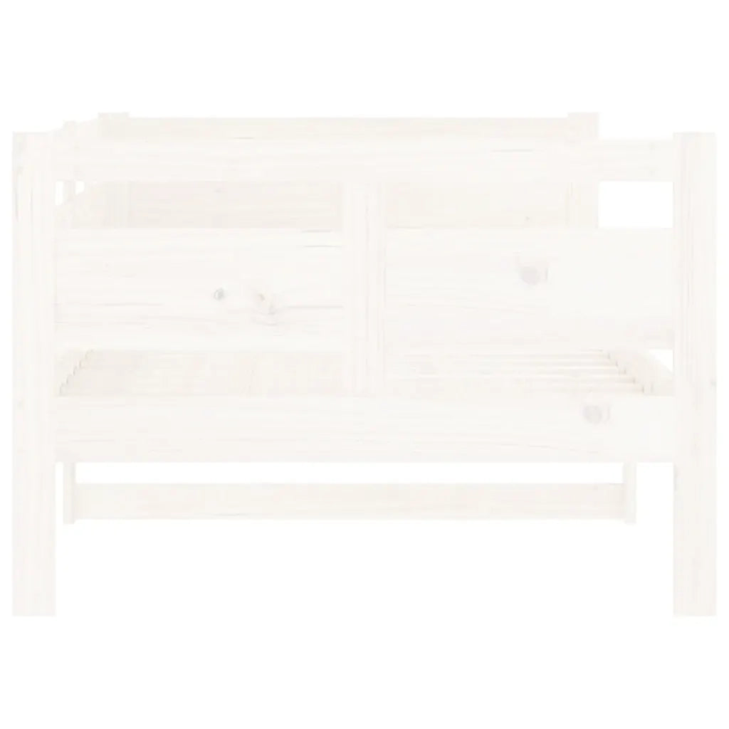 Letto singolo | Letto per adulti | Dormeuse Bianca in Legno Massello di Pino 90x190 cm