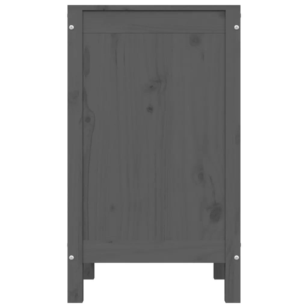 Contenitore per Bucato Grigio 44x44x76 cm Legno Massello Pino 823576