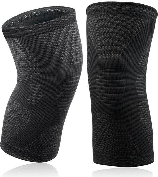 Supporto artrosico per ginocchio, 2 x supporti compressivi per ginocchio, ginocchio con lacerazione dei legamenti, ginocchio con artrosi, supporto per ginocchio per dolori ginocchiali, distacco del menisco (S) - nero