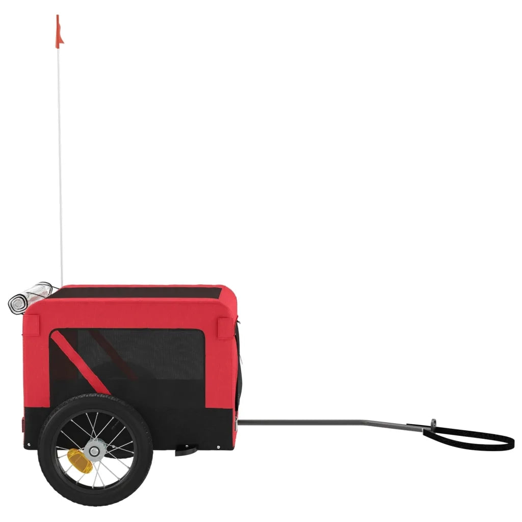 Rimorchio da Bici per Animali Rosso e Nero Oxford e Ferro CFW4479004