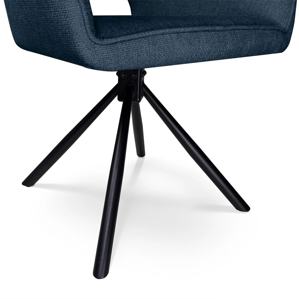 Sedia ufficio in tessuto, poltrona girevole blu – Alba