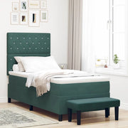 Letto a molle con materasso Verde Scuro 90 x 190 cm Velluto 3344417