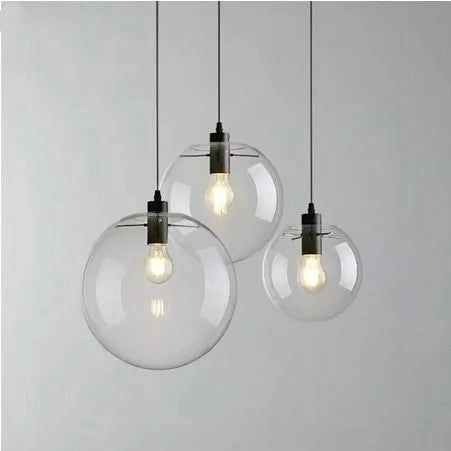 Lampada Da Soffitto Pensile Di Vetro Lassi Black 20+25+30 Cm