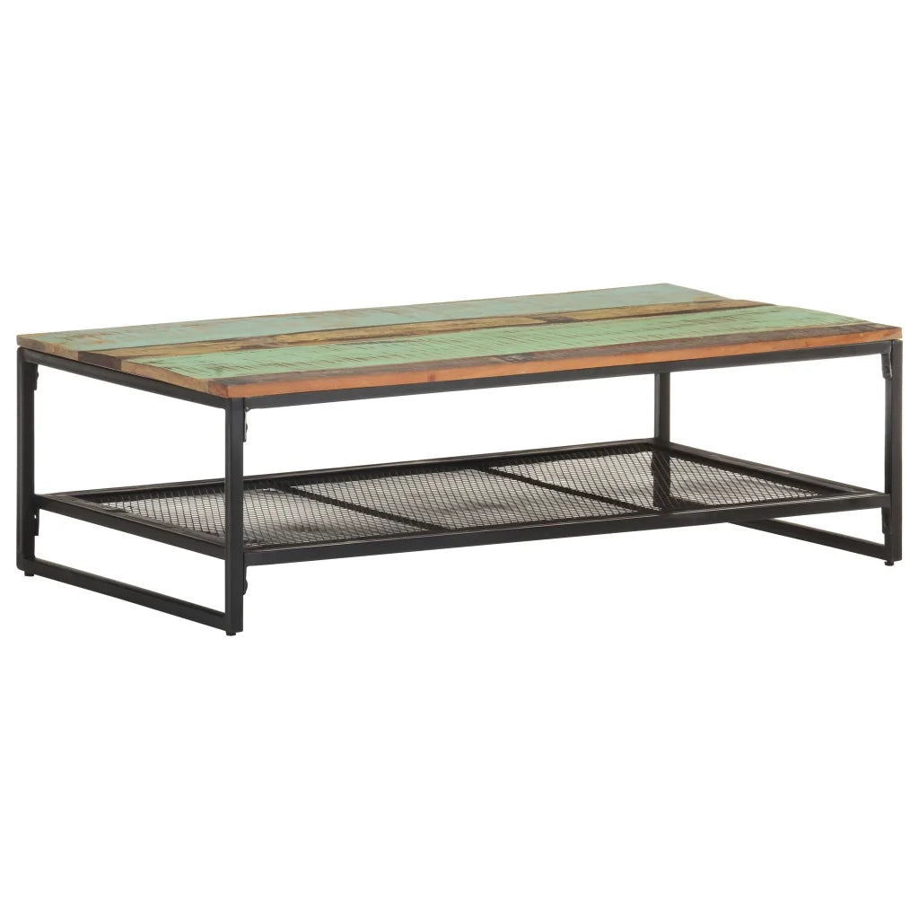 Tavolino da Salotto 110x60x35 cm in Legno Massello di Recupero 320245