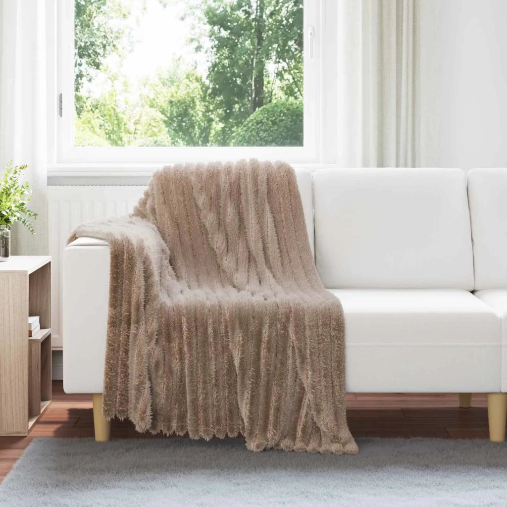 Coperte da Pile 6 pz Cammello 150 x 130 cm Panno