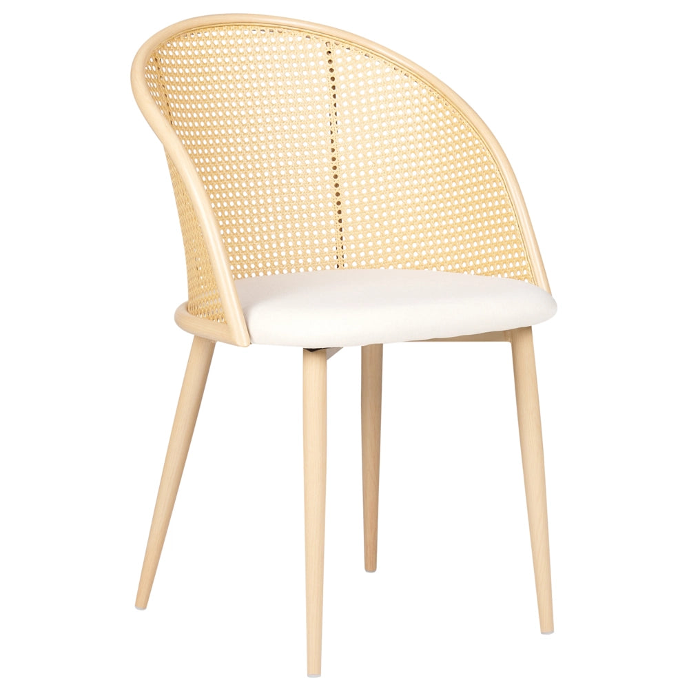 Set di 2 sedie da pranzo con seduta in tessuto e struttura in metallo nero effetto legno con intreccio viennese stile retrò soggiorno