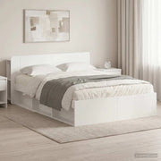 Telaio del letto con storage con testiera Bianco 150 x 200 cm 3433398