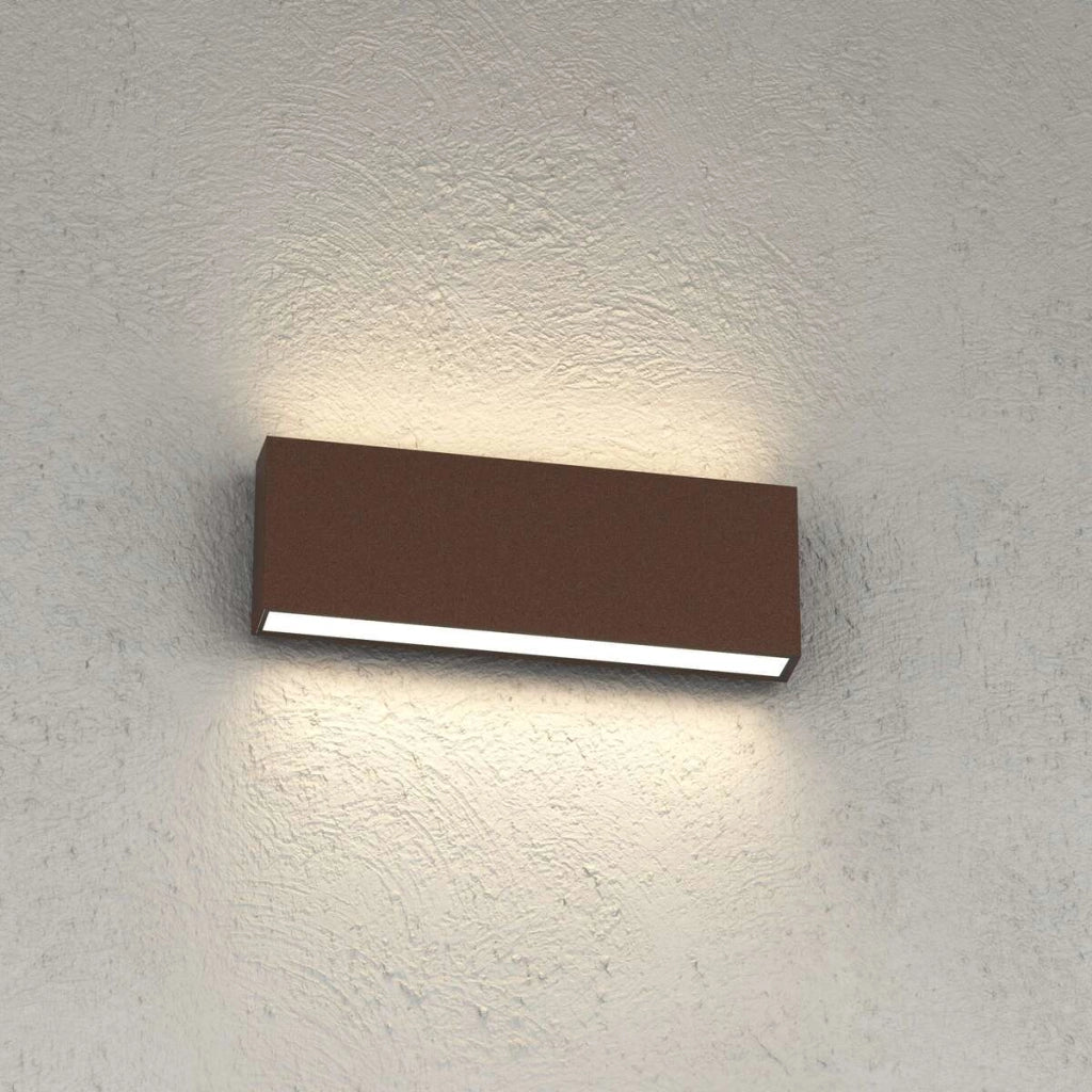 MADRID APPLIQUE BIEMISSIONE 26CM CORTEN LED CCT 3000 4000K 10W 1240LM IP65