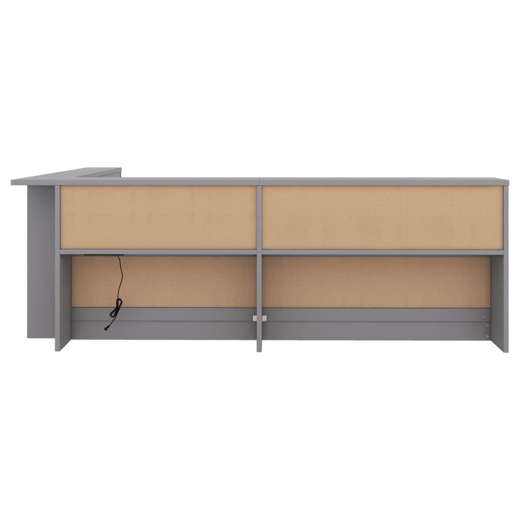 Letto salvaspazio singolo 90×200 cm con presa di corrente; 2 USB; ripiani e rete; senza materasso; grigio