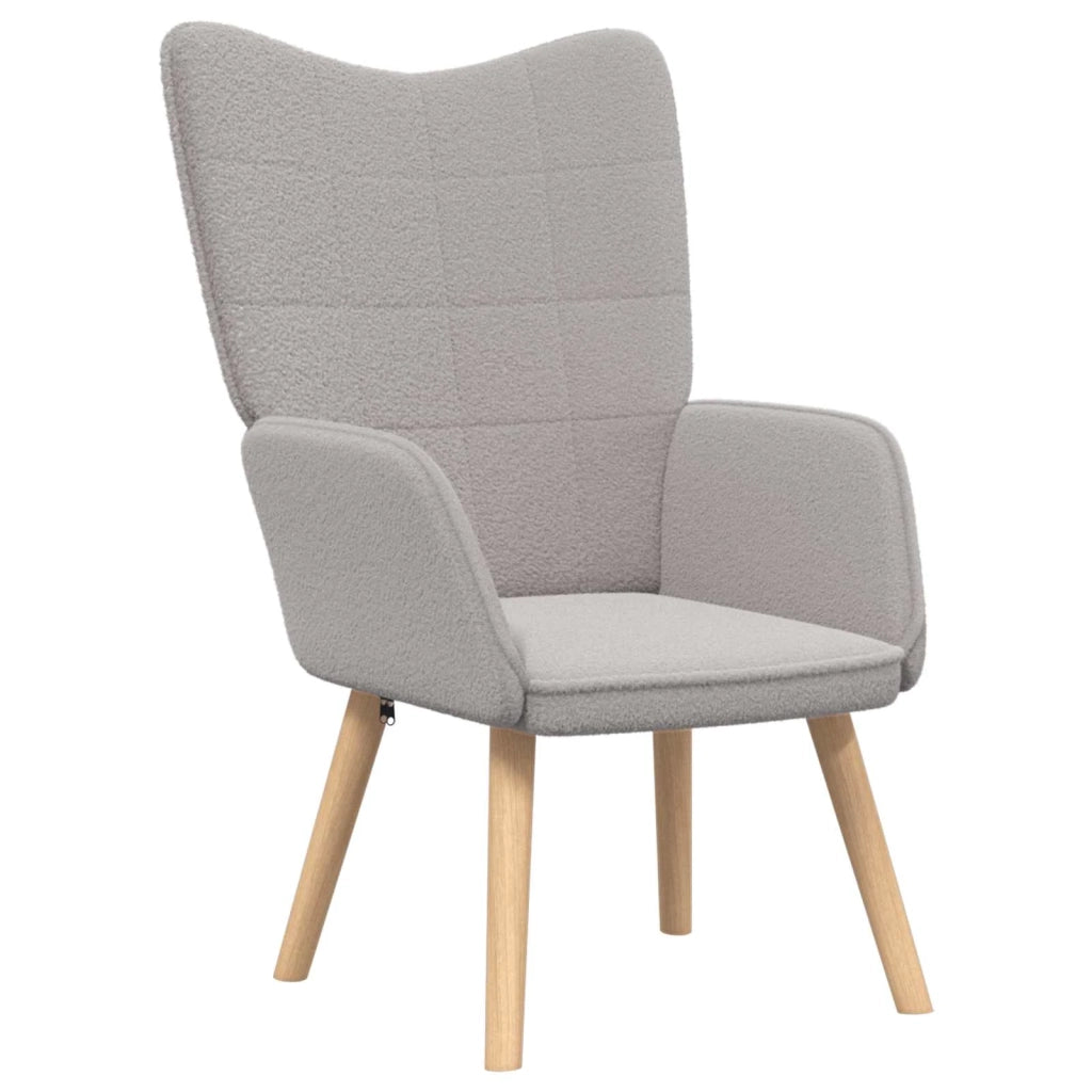 Poltrona | Sedia Relax Grigio chiaro 62 x 67 x 95,5 cm Tessuto Sherpa