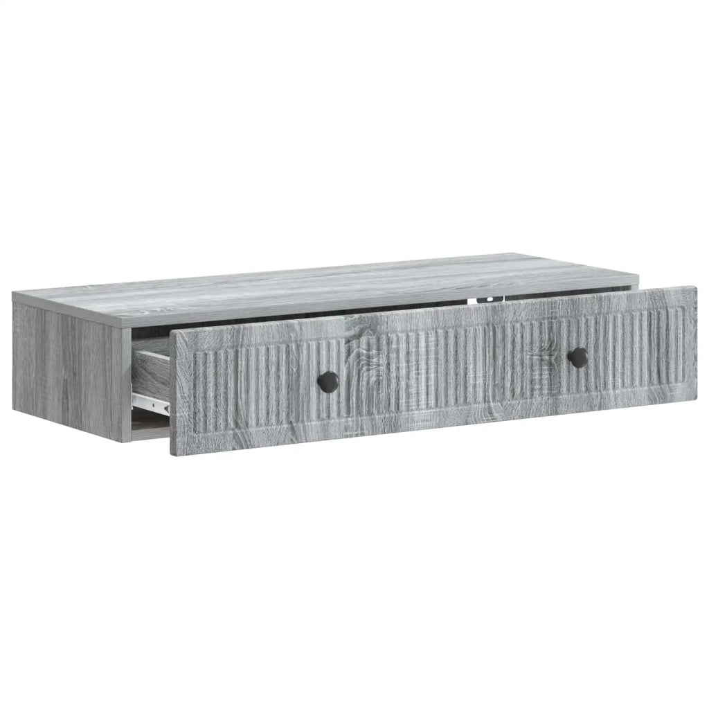 Tavolino da Parete Laterale Grigio Sonoma 87,5 x 34,5 x 17 cm 897991