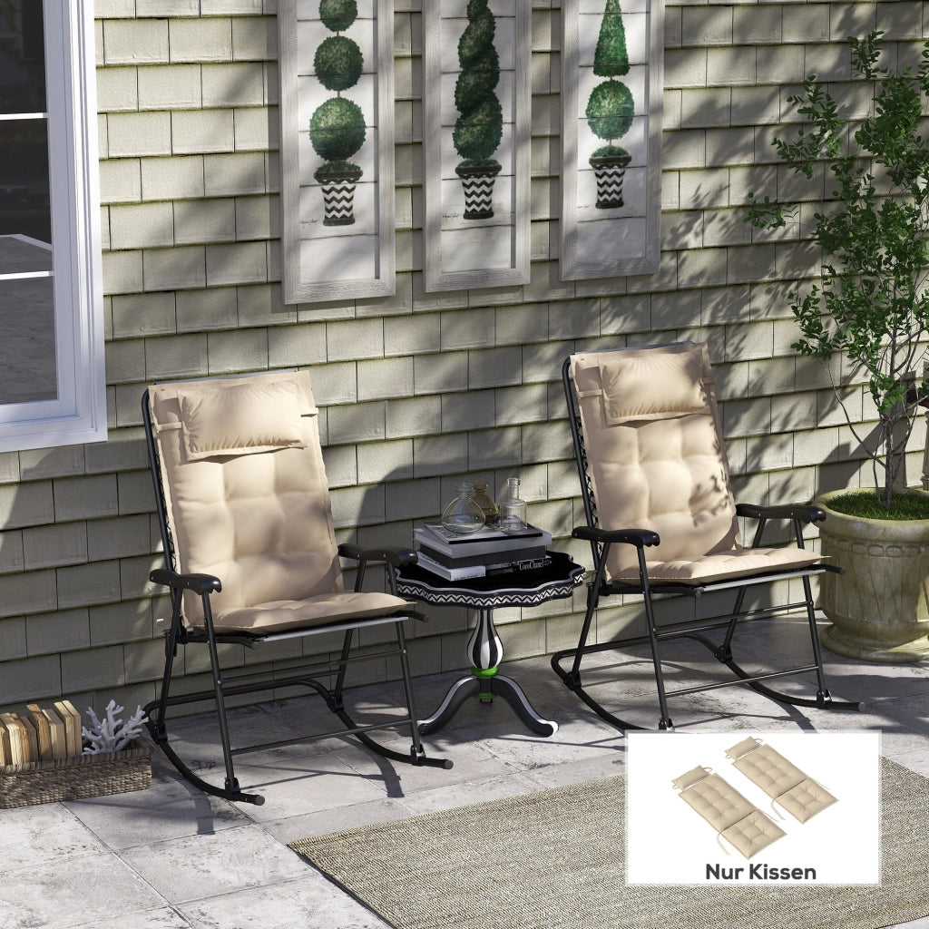 Set di 2 cuscini per sdraio cuscino idrorepellente per sdraio da giardino 50x116x5 cm; beige