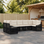 Set Divano da Giardino 7 pz 7-Numero di posti Nero polyrattan 3436105