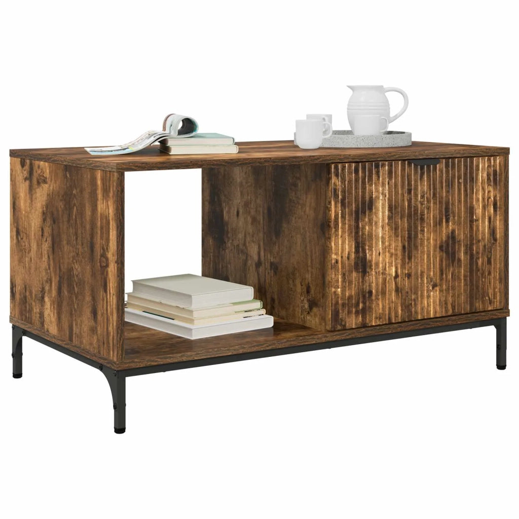 Tavolino da salotto con cassetto Rovere fumé 90 x 49 x 46 cm 883449