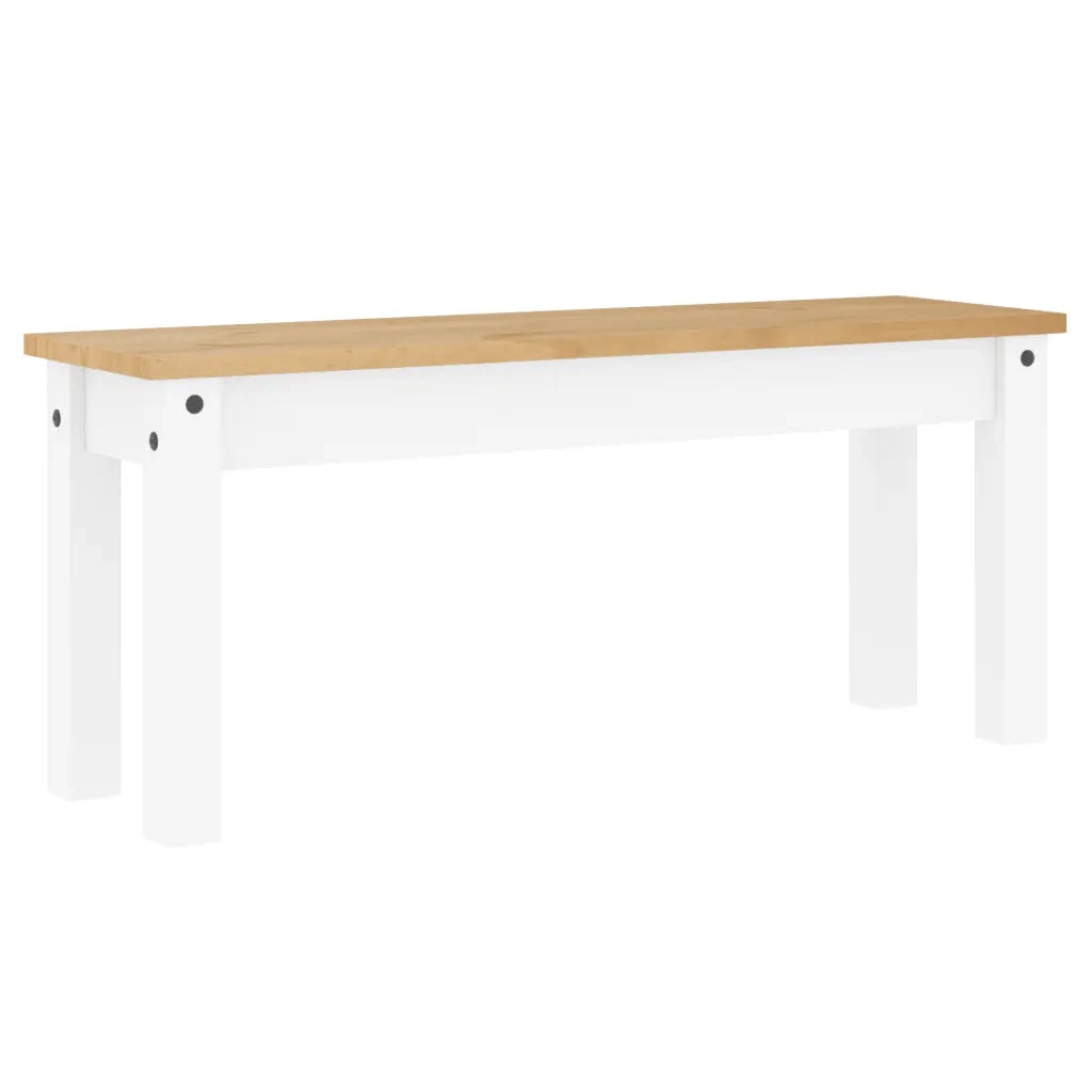 Panca da Pranzo PANAMA Bianca 105x30x45 cm Legno Massello Pino CFW7468861