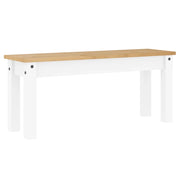 Panca da Pranzo PANAMA Bianca 105x30x45 cm Legno Massello Pino CFW7468861