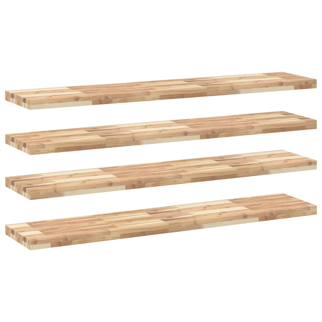 vidaXL Mensole da Parete 4 pz 160x30x4 cm Legno Acacia Non Trattato