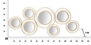Pannello Specchio Oro Round 124,5x4x53,5 cm in Ferro Oro