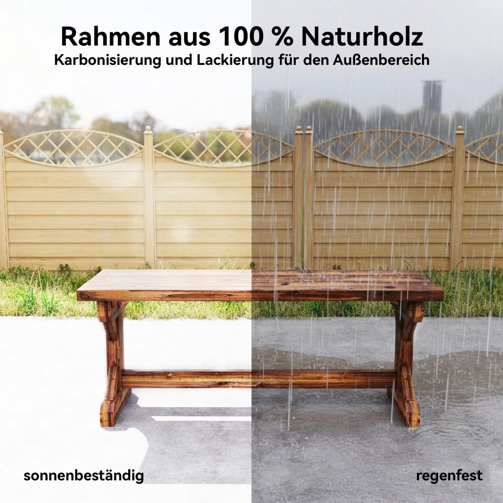 Panchina da Giardino 2 Posti ¨C zephmum ¨C Legno Verniciato Antracite 114x40x46 cm