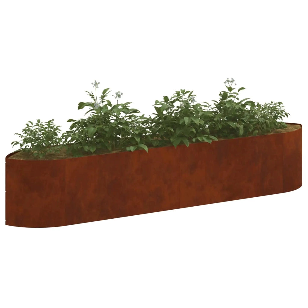 Letto rialzato da giardino Acciaio Corten 220 x 40 x 40 cm 8011725