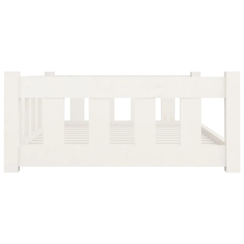 Cuccia per Cani Bianca 95,5x65,5x28 cm Legno Massello di Pino 833256