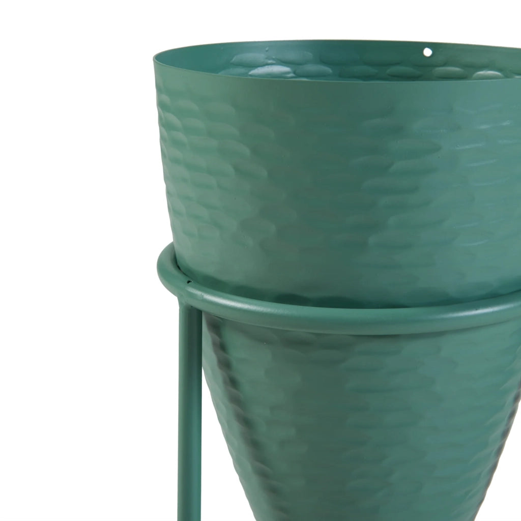 Portavasi da esterno 41 x 16 cm metallo verde 03_0010359