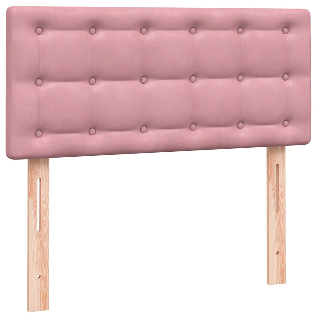 Letto a Molle con Materasso e LED Rosa 90x220 cm Velluto 3317300