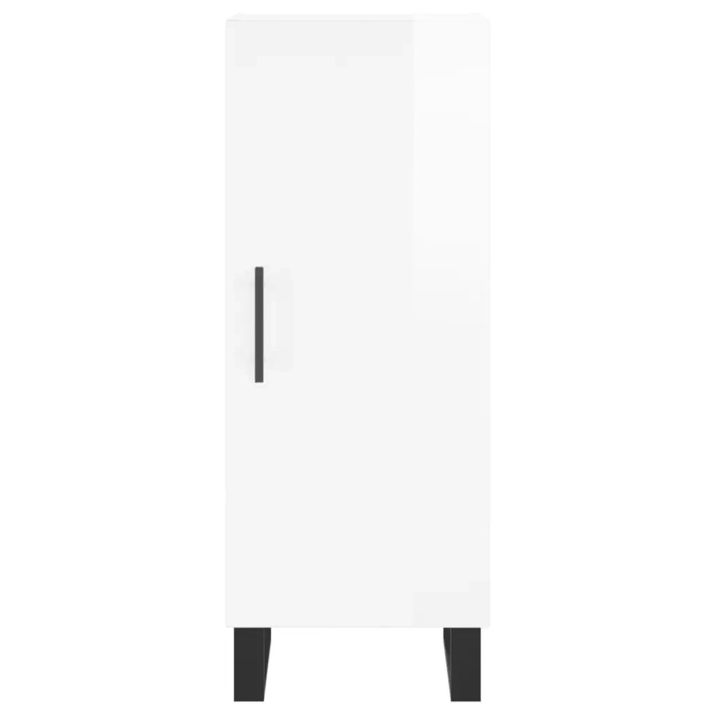 Credenza Bianco Lucido 34,5x34x90 cm in Legno Multistrato 828566