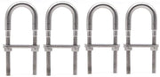 Fermovento occhio M8x100mm - RVS U Bout - Pacchetto da 4 - Resistenti alle sollecitazioni - Anticorrosione - Viti regolabili - Viti di fissaggio