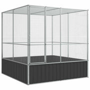 Voliera in gabbia argentata 211 x 207 x 212 cm acciaio Argento 02_0045639