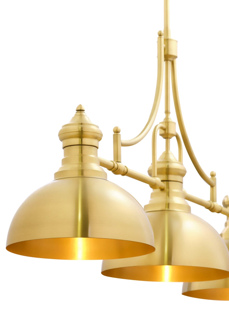 Lampada a sospensione industriale oro 3xE27 Platino Jupiter