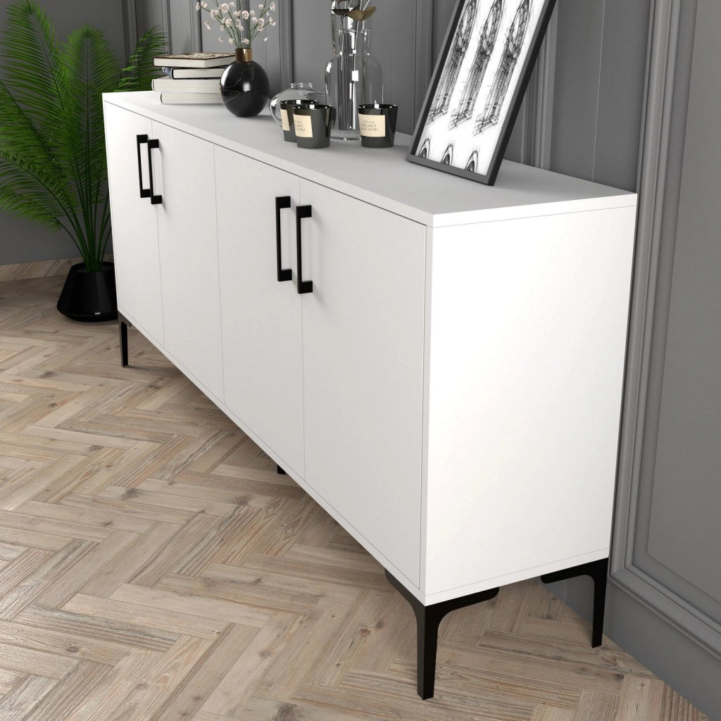 Madia Pollein, Credenza 2 Ripiani, 180x35x78h cm Bianco
