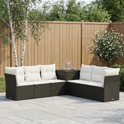 Set di divani 7 pz Nero e Bianco Crema 3448755