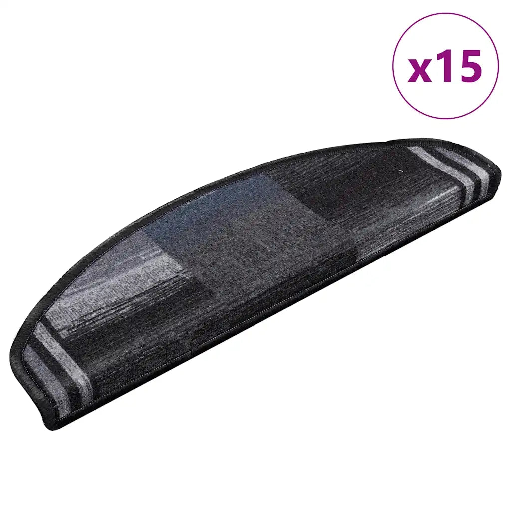 Tappetini Autoadesivi per Scale 15 pz Nero e Grigio 65x21x4 cm cod mxl 77326
