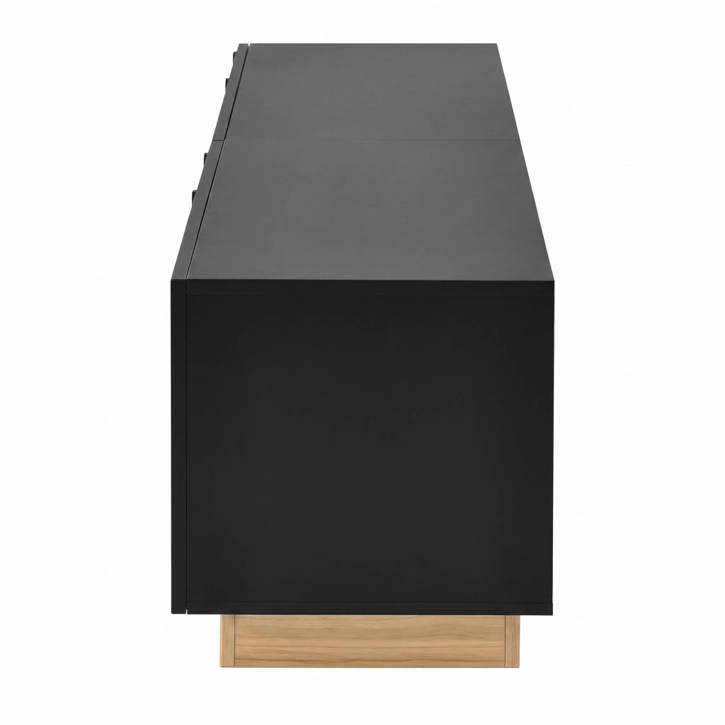 Mobile TV con 4 ante; 4 vani e passacavi - per soggiorno - 170×38×42 cm - nero
