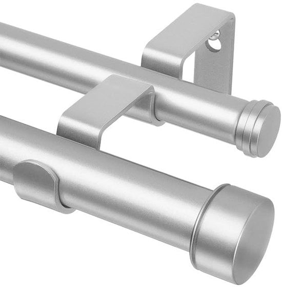 Doppio Cordone per Tende - Rimossoibile - 2 Pezzi - Argento - 80 - 365 cm