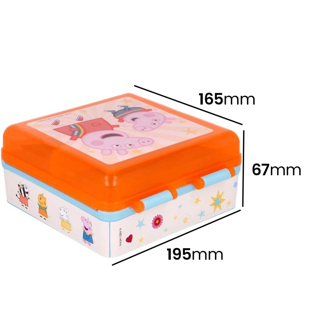 Contenitore per il pranzo per bambini a forma quadrata in plastica senza BPA, resistente Arancione Peppa Pig