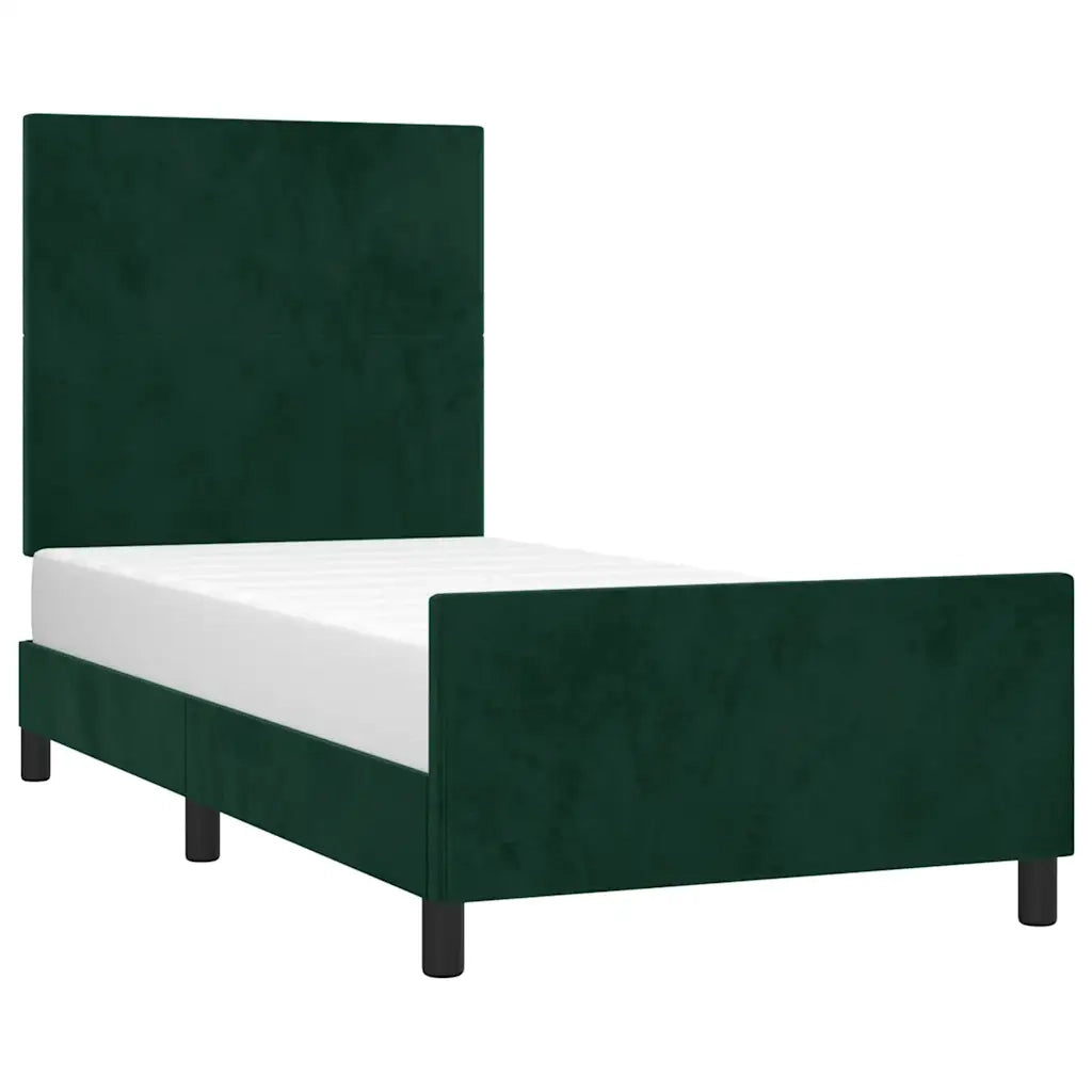 Giroletto senza Materasso Verde Scuro 90x200 cm in Velluto 3125614