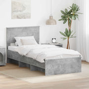 Struttura del letto con testiera Grigio cemento 120 x 123 cm