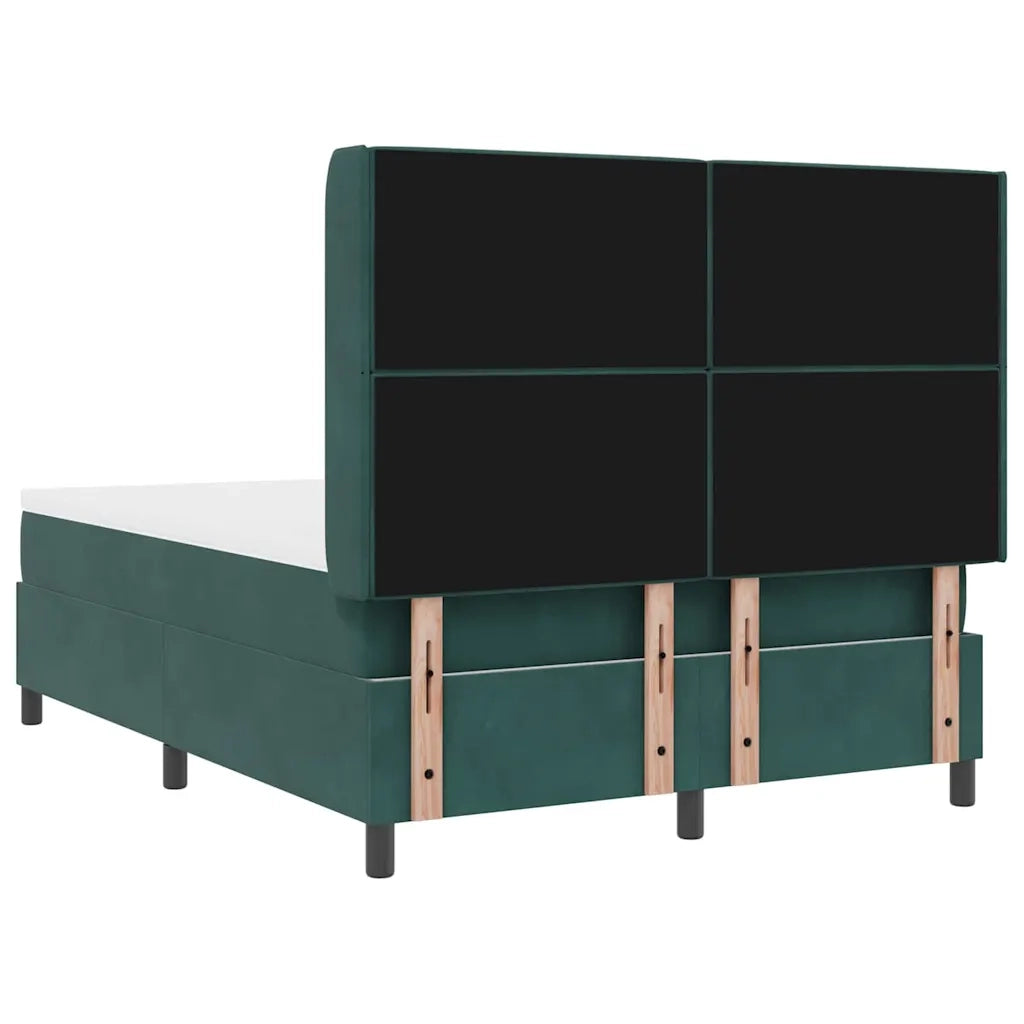 Letto a molle con strisce LED Verde Scuro 140 x 200 cm Velluto 3343817