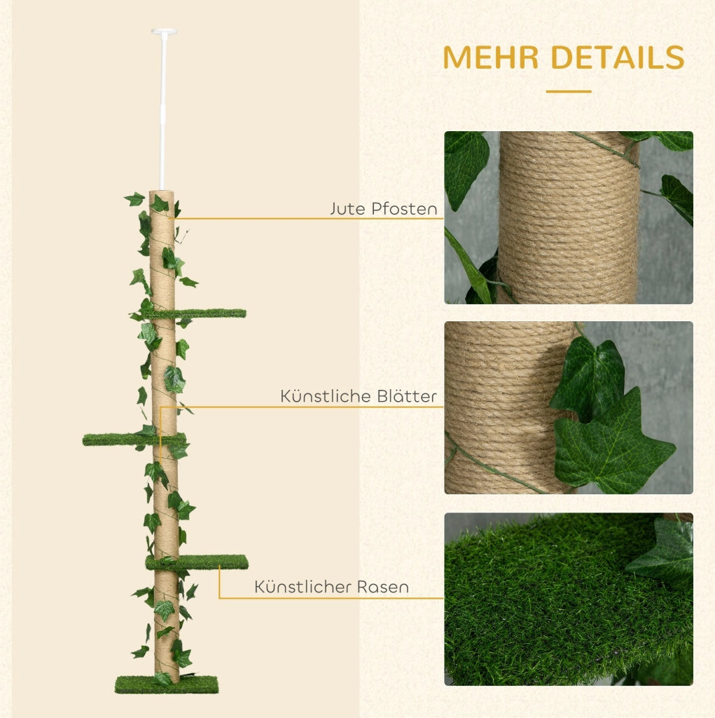 Tiragraffi regolabile da pavimento a soffitto verde, 202-242 cm