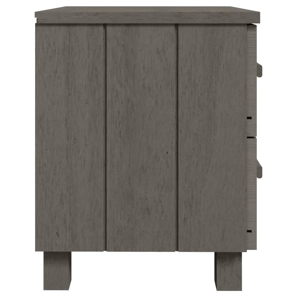 Comodino Grigio Chiaro 40x35x44,5 cm in Legno Massello di Pino cod mxl 30905