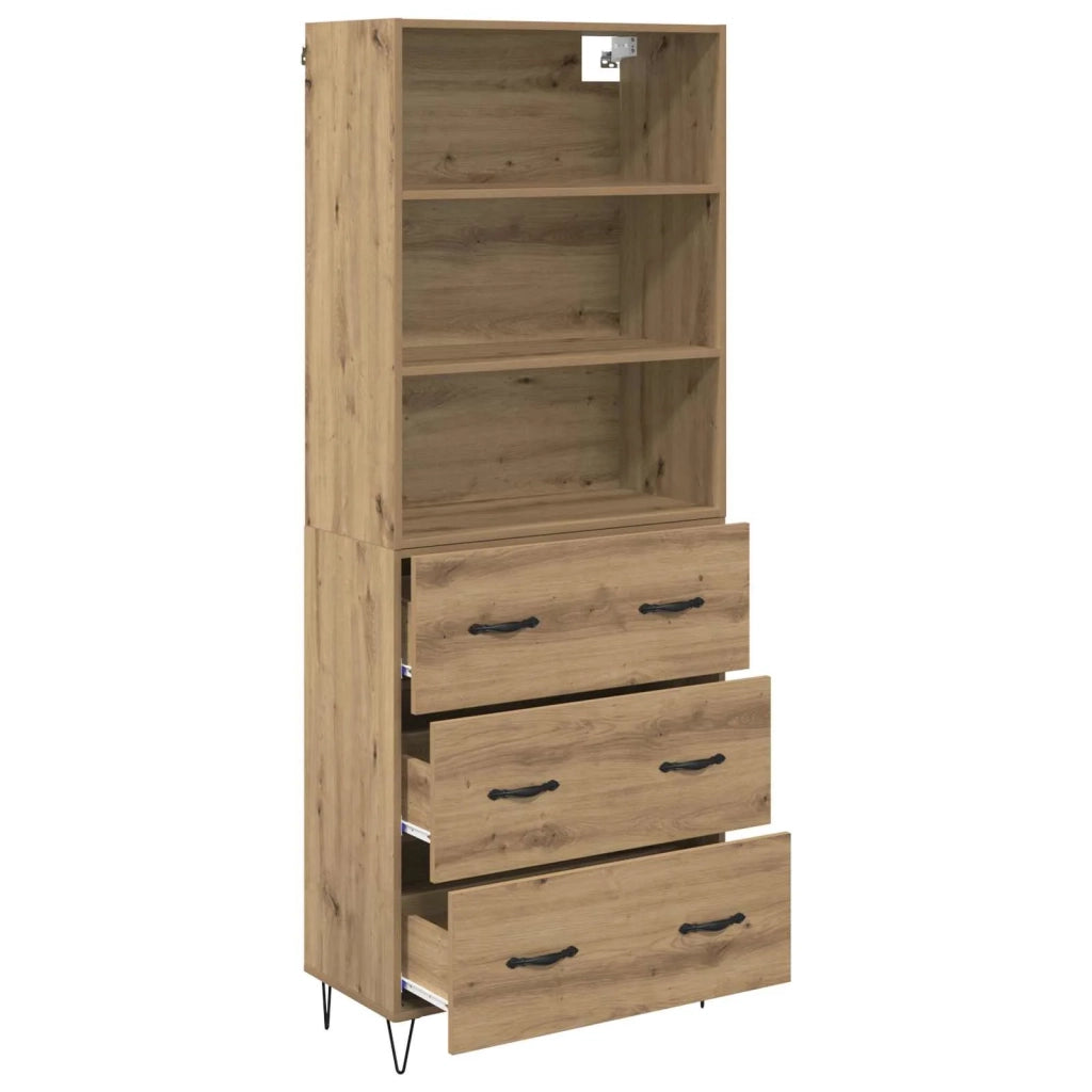 Credenza 2 pcs Rovere artigianale Legno multistrato