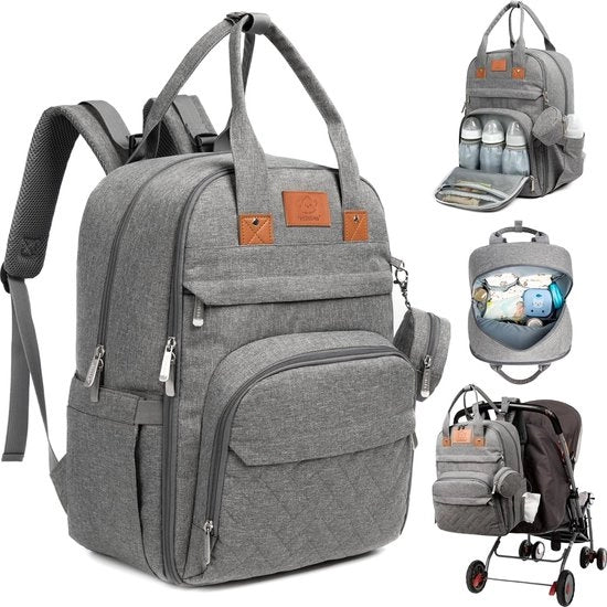 Borsa Organizzativa per la Curatela dell'Infanzia con Cuscino Adattabile in Grigio