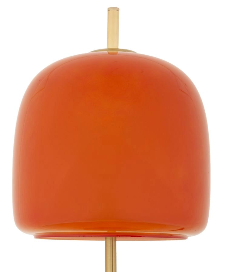 Lampada da Tavolo Oldy 30x16x53 cm in Ferro e Vetro Oro e Arancione